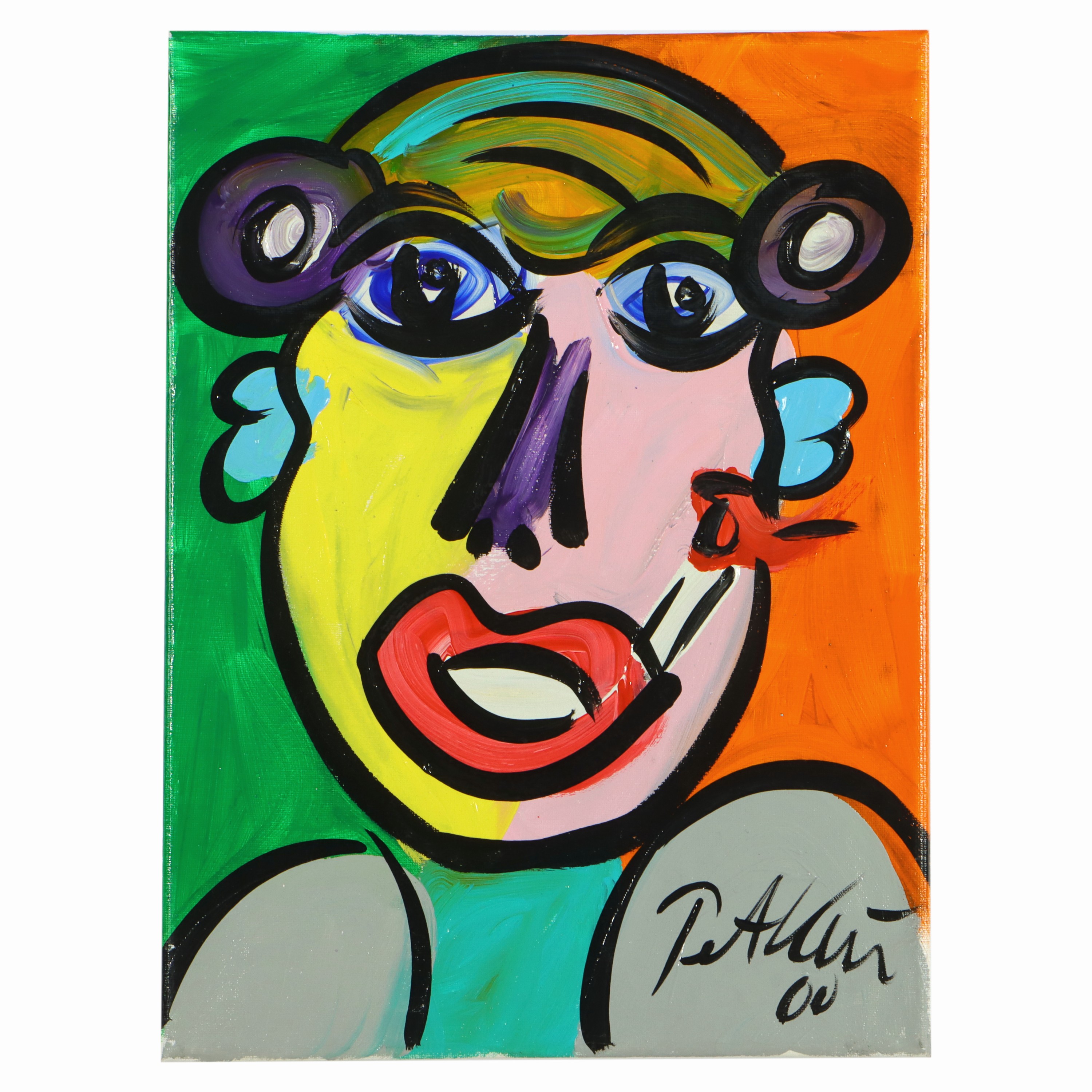 Image 27044820 - Peter Robert Keil, 2000, Berlin, Rückseite mit Titel: ´Raucher aus der Kneipe´, ca. ...