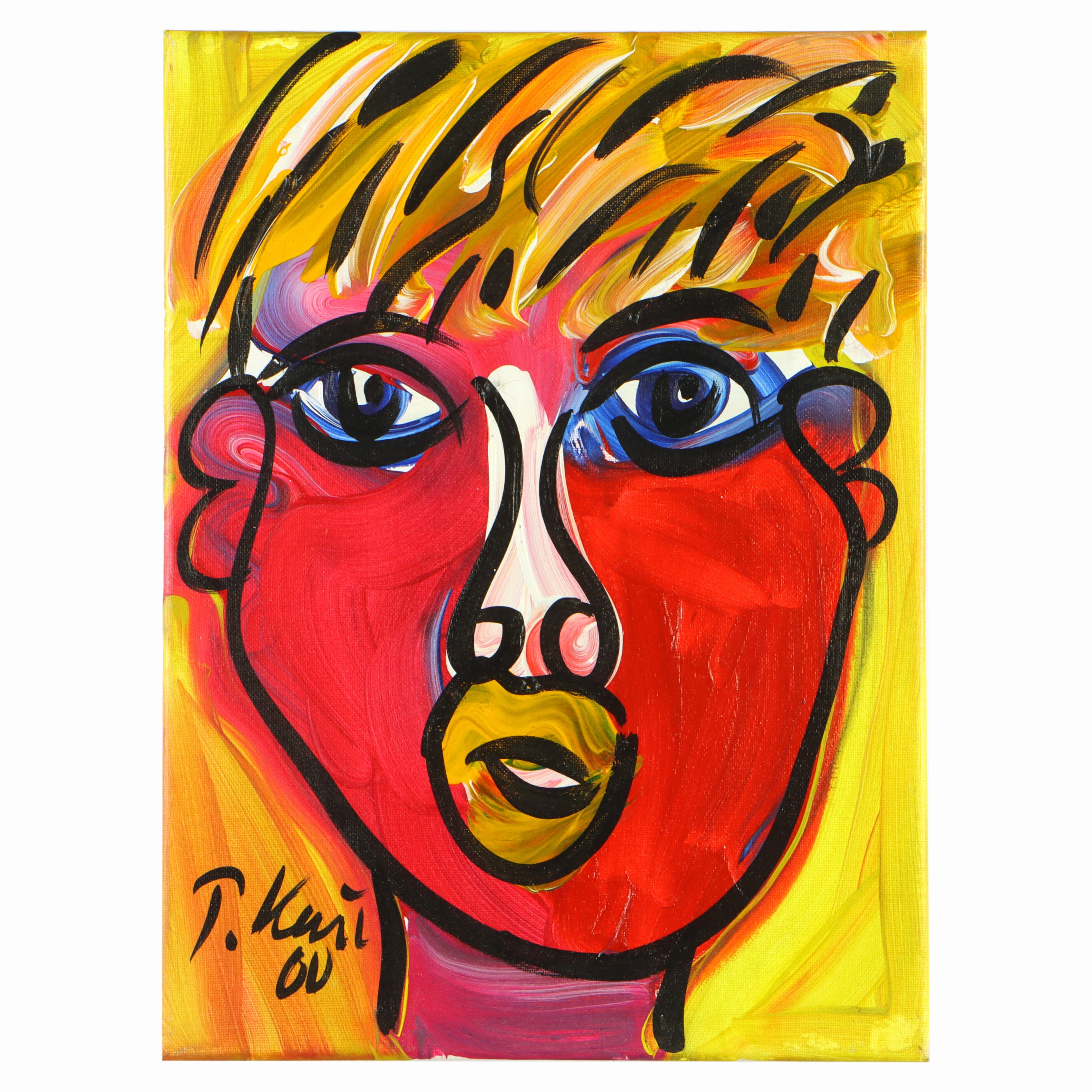 Image 27044827 - Peter Robert Keil, 2000, Berlin, Rückseite mit Titel: ´Rod Stewart´, ca. 40x30 cm, ...