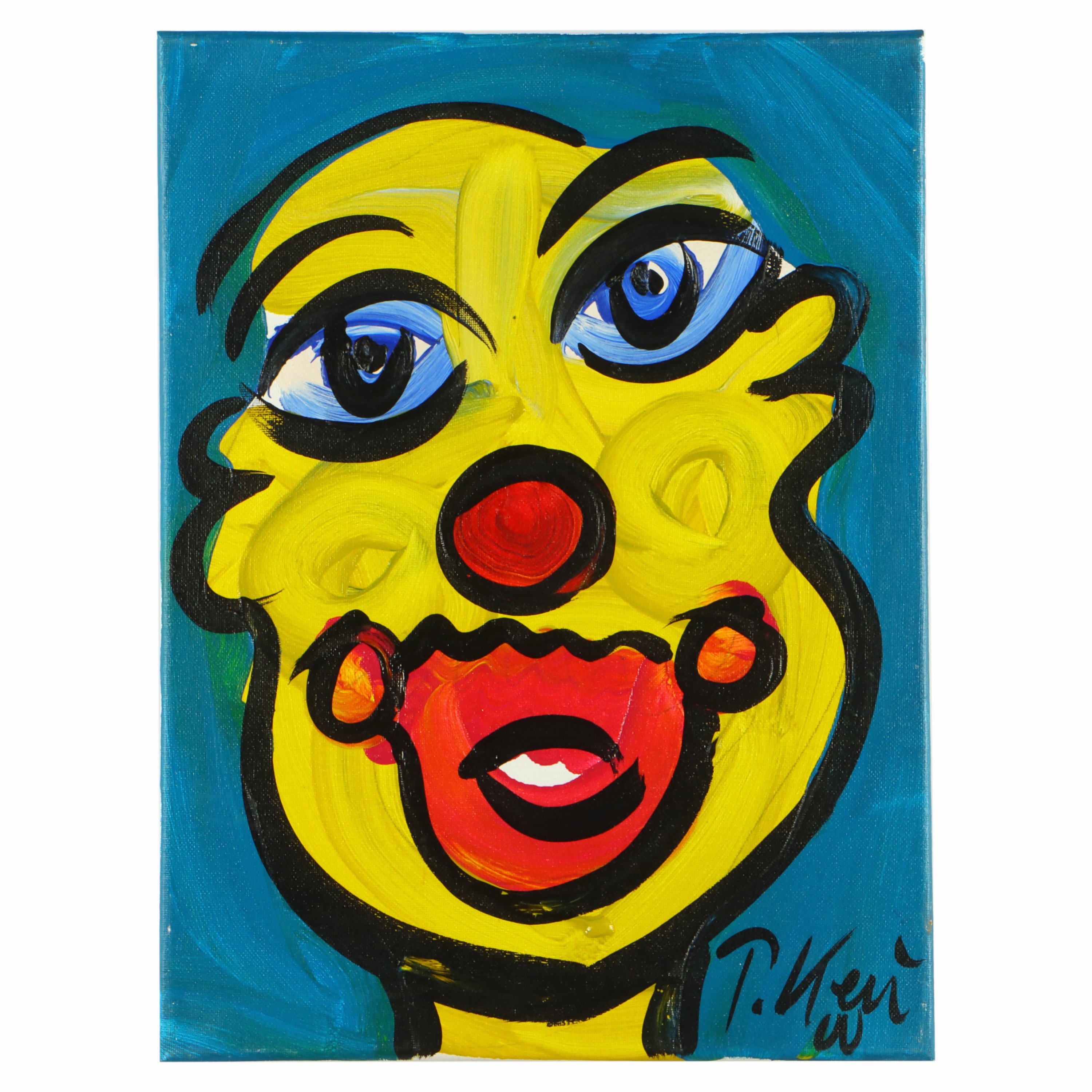 Image 27044830 - Peter Robert Keil, 2000, Berlin, Rückseite mit Titel: ´Clown aus dem Zirkus Krone´, ca. ...