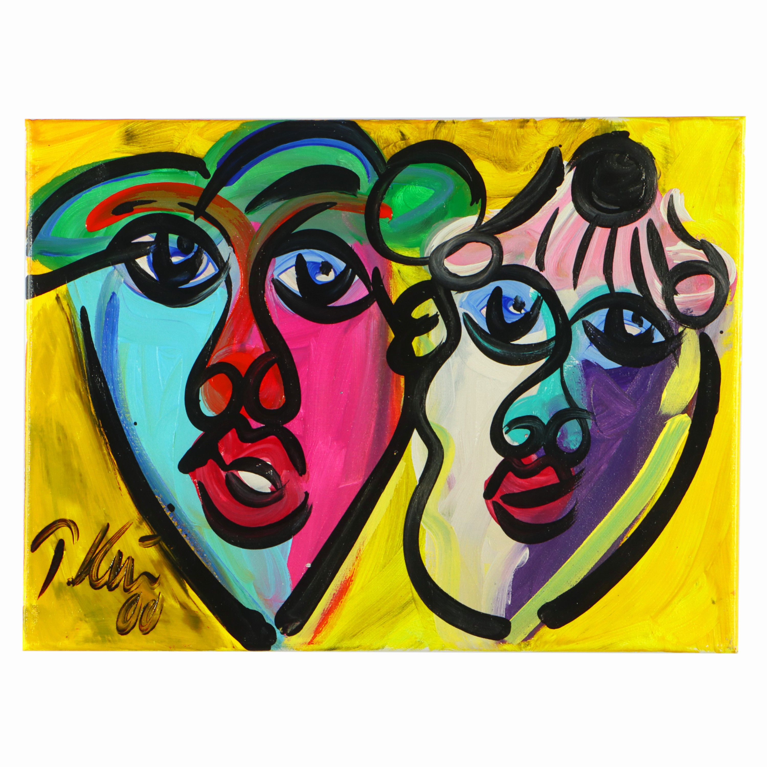 Image 27044835 - Peter Robert Keil, 2000, Berlin, Rückseite mit Titel: ´Penk und Baselitz´, ca. 30x40 ...