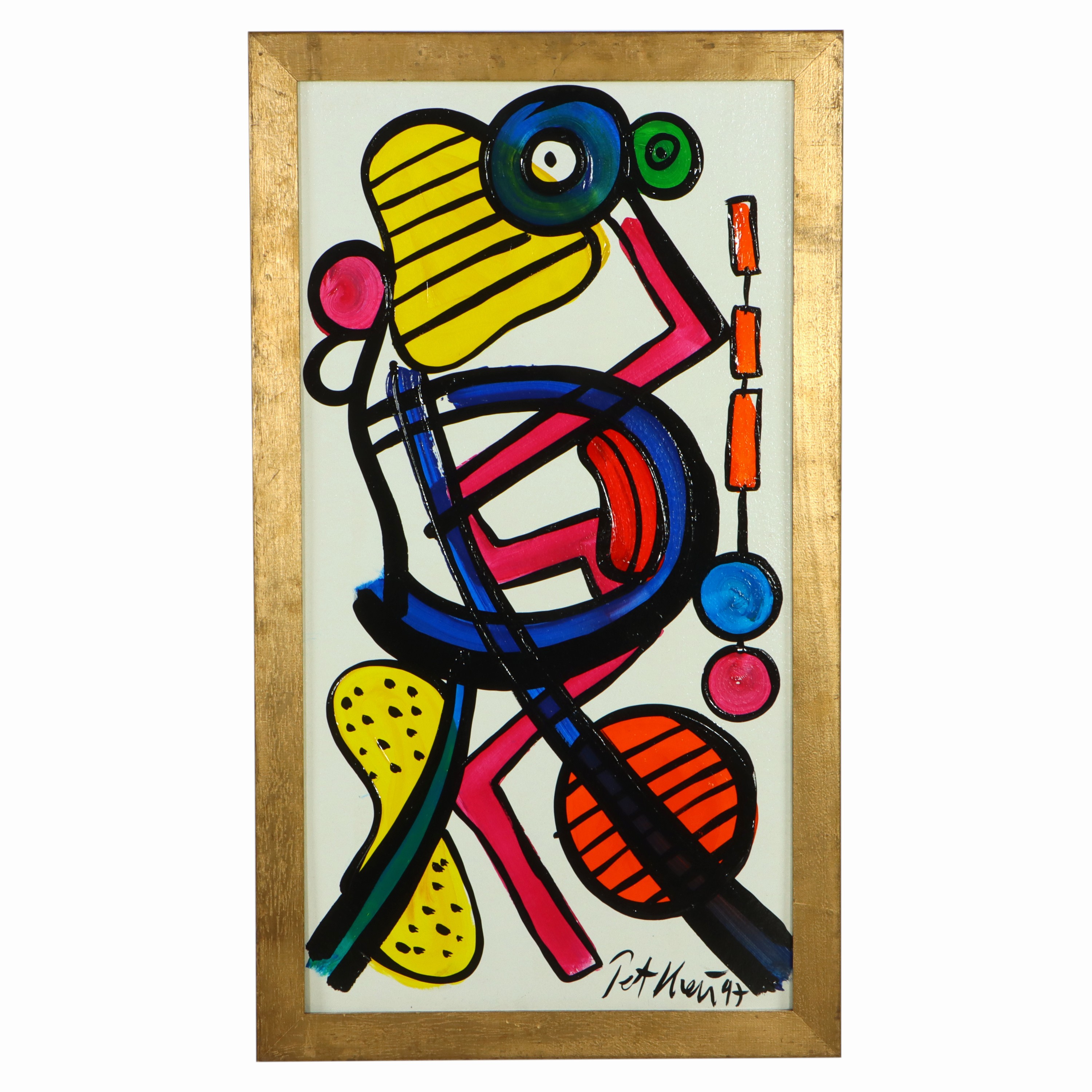Image 27044853 - Peter Robert Keil, 1997, Berlin, Rückseite mit Titel: ´Mein Freund Juan Miro´, ca. ...