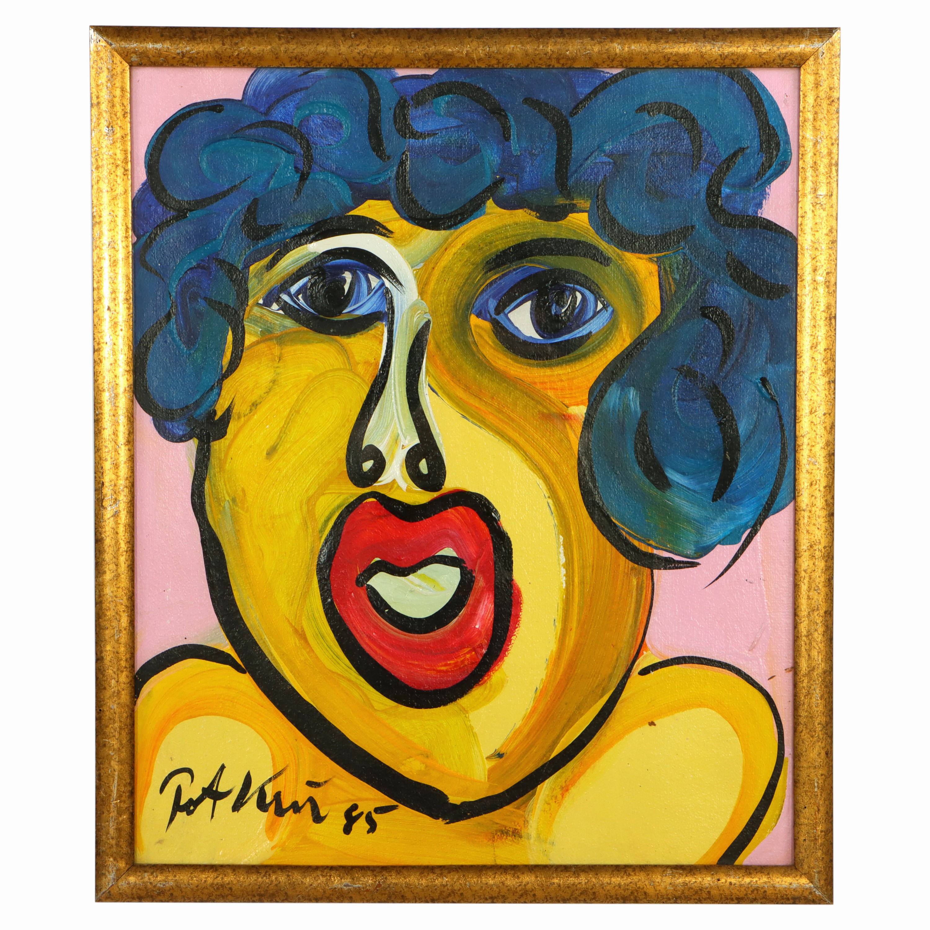 Image 27044854 - Peter Robert Keil, 1985, Berlin, Rückseite mit Titel: ´Elvira Bach´, ca. 55x46 cm, ...
