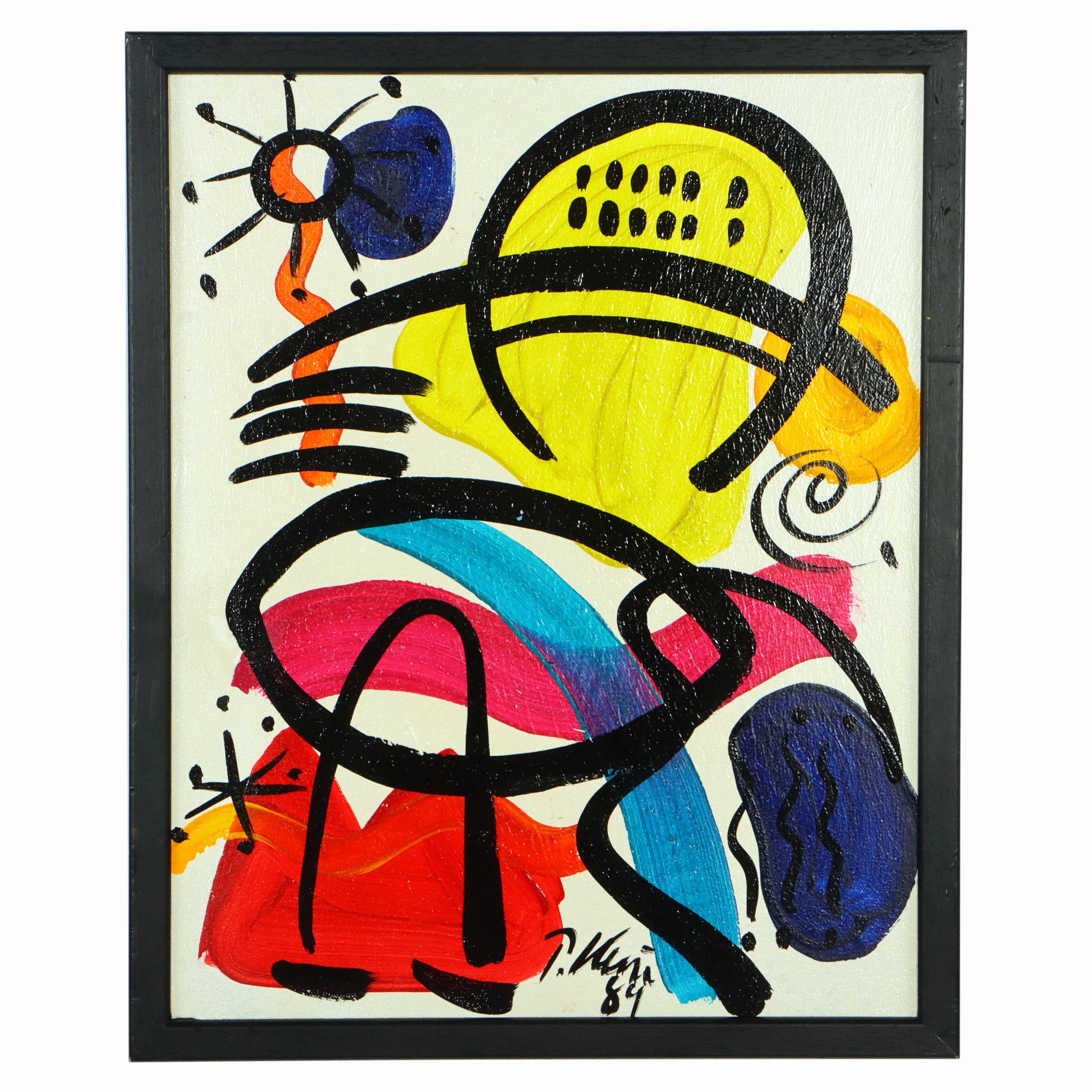 Image 27044859 - Peter Robert Keil, 1989, Berlin, Rückseite mit Titel: ´Hommage an meinen Freund Miro´, ...