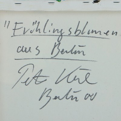 27044818a - Peter Robert Keil, 2000, Berlin, Rückseite mit Titel: ´Frühlingsblumen aus Berlin´, ...