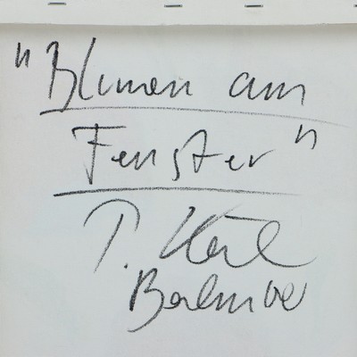 27044832a - Peter Robert Keil, 2000, Berlin, Rückseite mit Titel: ´Blumen am Fenster´, ca. 40x30 ...