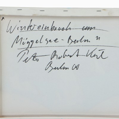 27044834a - Peter Robert Keil, 2000, Berlin, Rückseite mit Titel: ´Wintereinbruch am ...