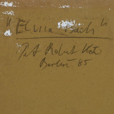 27044854a - Peter Robert Keil, 1985, Berlin, Rückseite mit Titel: ´Elvira Bach´, ca. 55x46 cm, ...