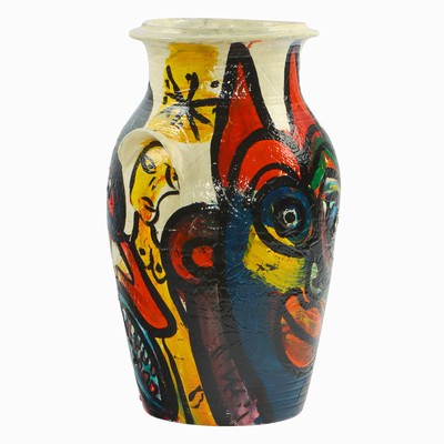27044896a - Peter Robert Keil, Kunstobjekt Vase, 1983, ohne Titel, ca. 46x28x27 cm, ca. 6,2 kg, ...