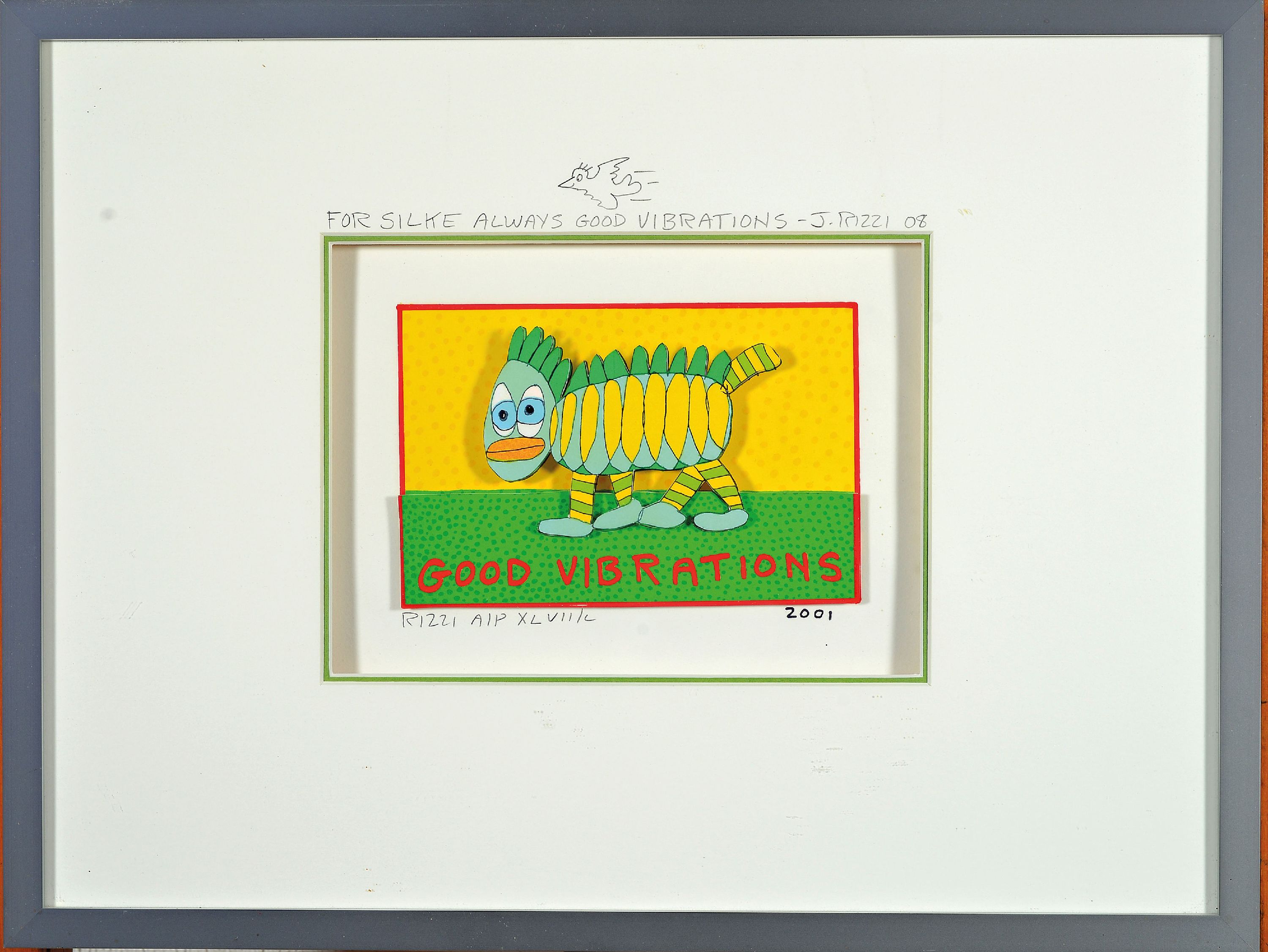 Detail k: James Rizzi, 1950-2011, Good Vibrations, dreidimensionale Farblitho von 2001, sign. und num. A/P XLVII/L, ca. 10x15cm, auf dem PP handschriftl. ...