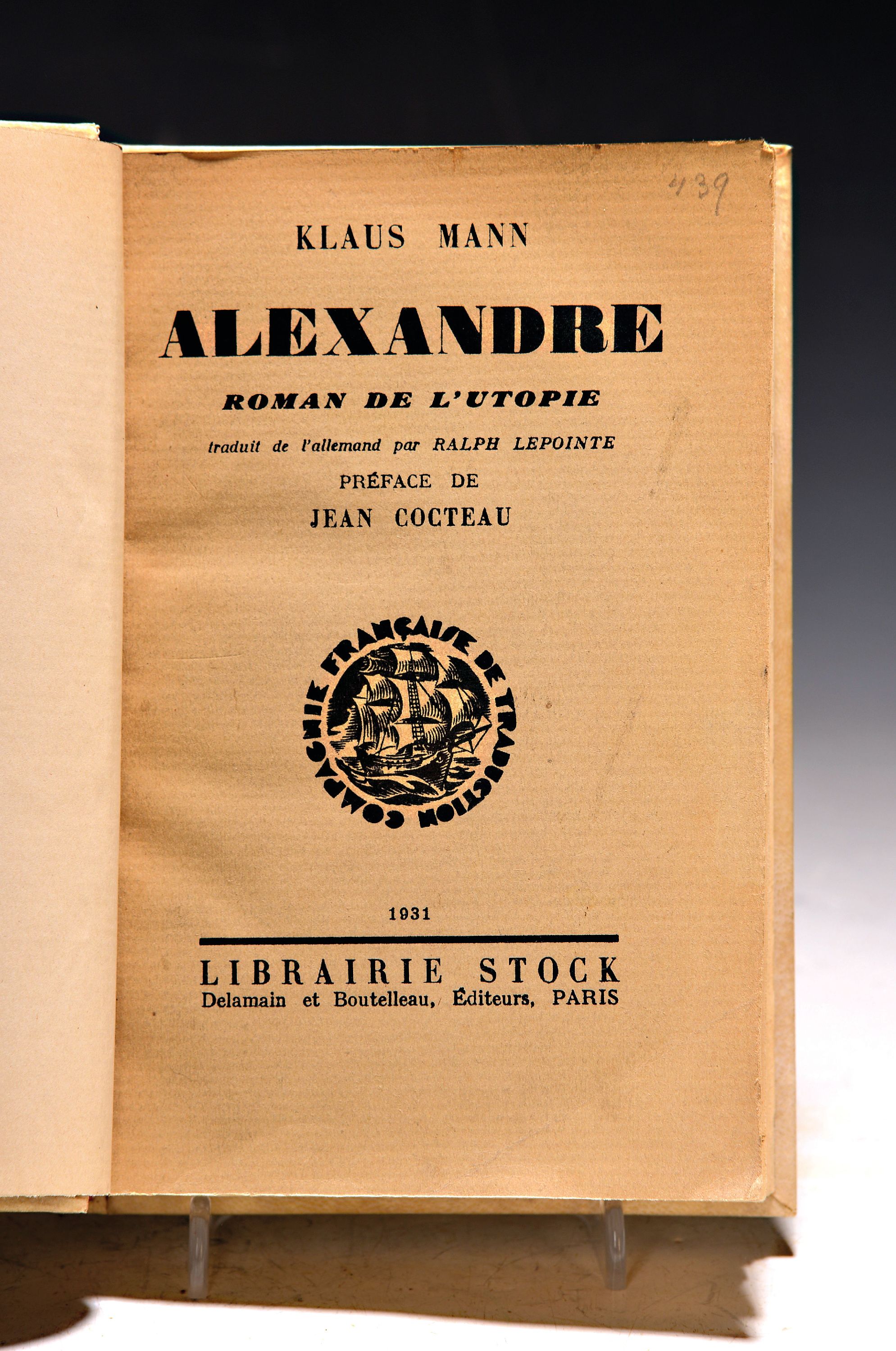 Image 27044992 - Klaus Mann (1906-1949): Alexandre. Roman de l´Utopie, Paris, Delamain & Boutelleau 1931, ...