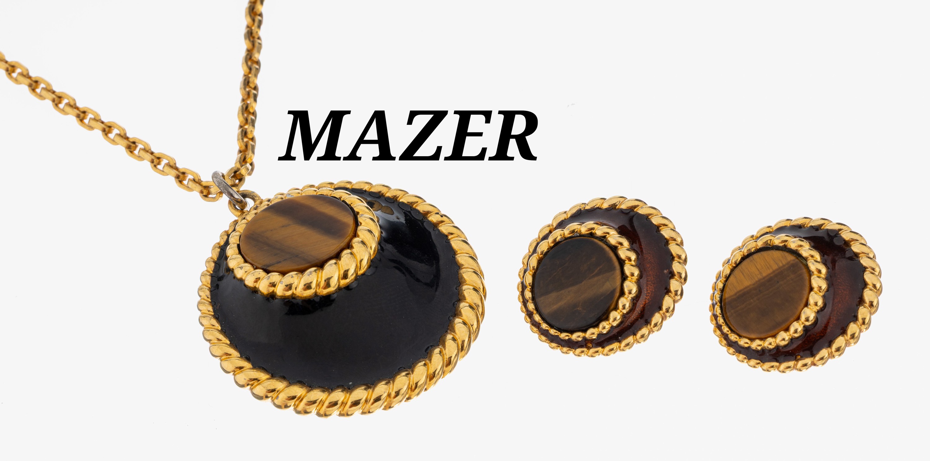 Image 27045088 - Modeschmuckset, Adolfo for MAZER, USA um 1960, Metall verg., sign., best. aus: Collier, ...