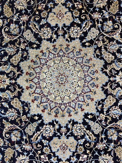 27045002d - Nain fein(6 La), Persien, Mitte 20.Jhd, Korkwolle mit Seide, ca. 307 x 213 cm, ca. ...