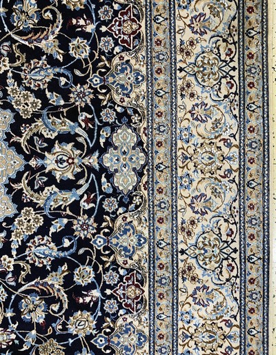 27045002f - Nain fein(6 La), Persien, Mitte 20.Jhd, Korkwolle mit Seide, ca. 307 x 213 cm, ca. ...