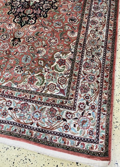 27045003a - Ghom Seide signiert, Persien, Mitte 20.Jhd,reine Naturseide, ca. 204 x 130 cm, ...