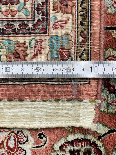 27045003g - Ghom Seide signiert, Persien, Mitte 20.Jhd,reine Naturseide, ca. 204 x 130 cm, ...