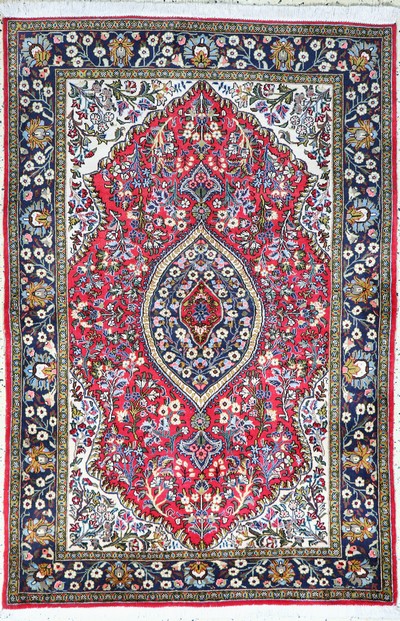 Image Ghom Kork, Persien, Ende 20.Jhd, Korkwolle,ca. 160 x 106 cm, EHZ: 2 Schätzpreis: 490, ...