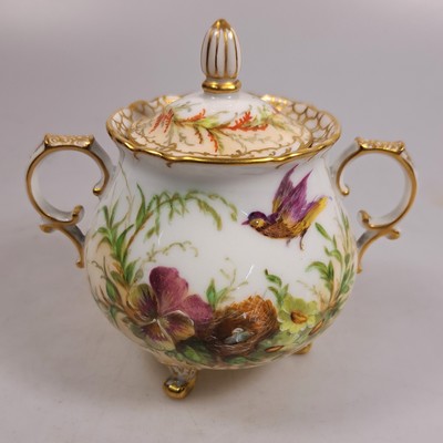 27045070g - Mokkakanne und Zuckerdose, KPM Berlin, 20.Jh. , Porzellan, Goldstaffage, feine wohl ...