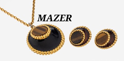 Image Modeschmuckset, Adolfo for MAZER, USA um 1960, Metall verg., sign., best. aus: Collier, ...