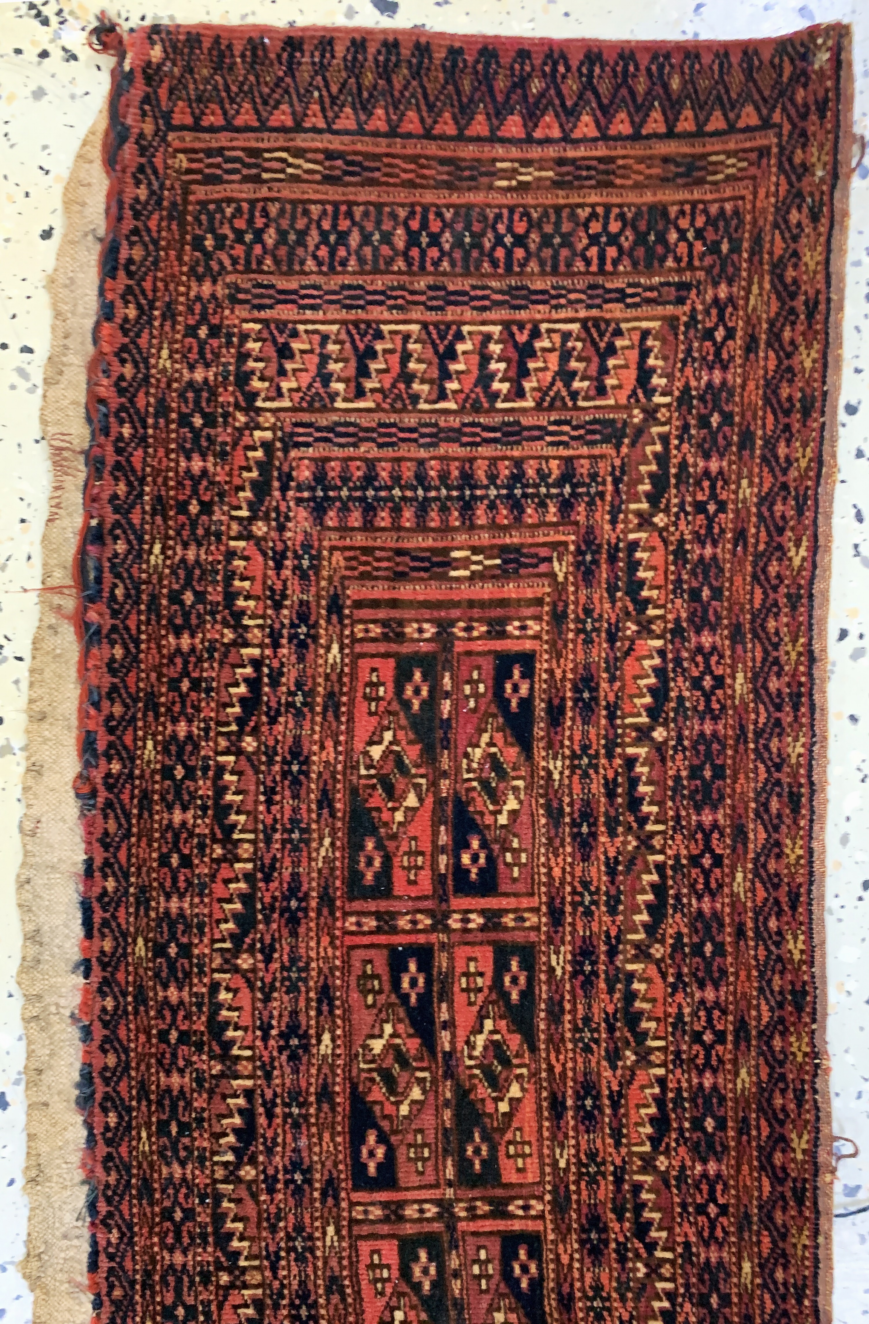 Detail c: 3 Lots Asmalyk & Torba, Turkmenistan, um 1900, Wolle auf Wolle, ca. 103 x 70 cm, verfärbt, EHZ: 2