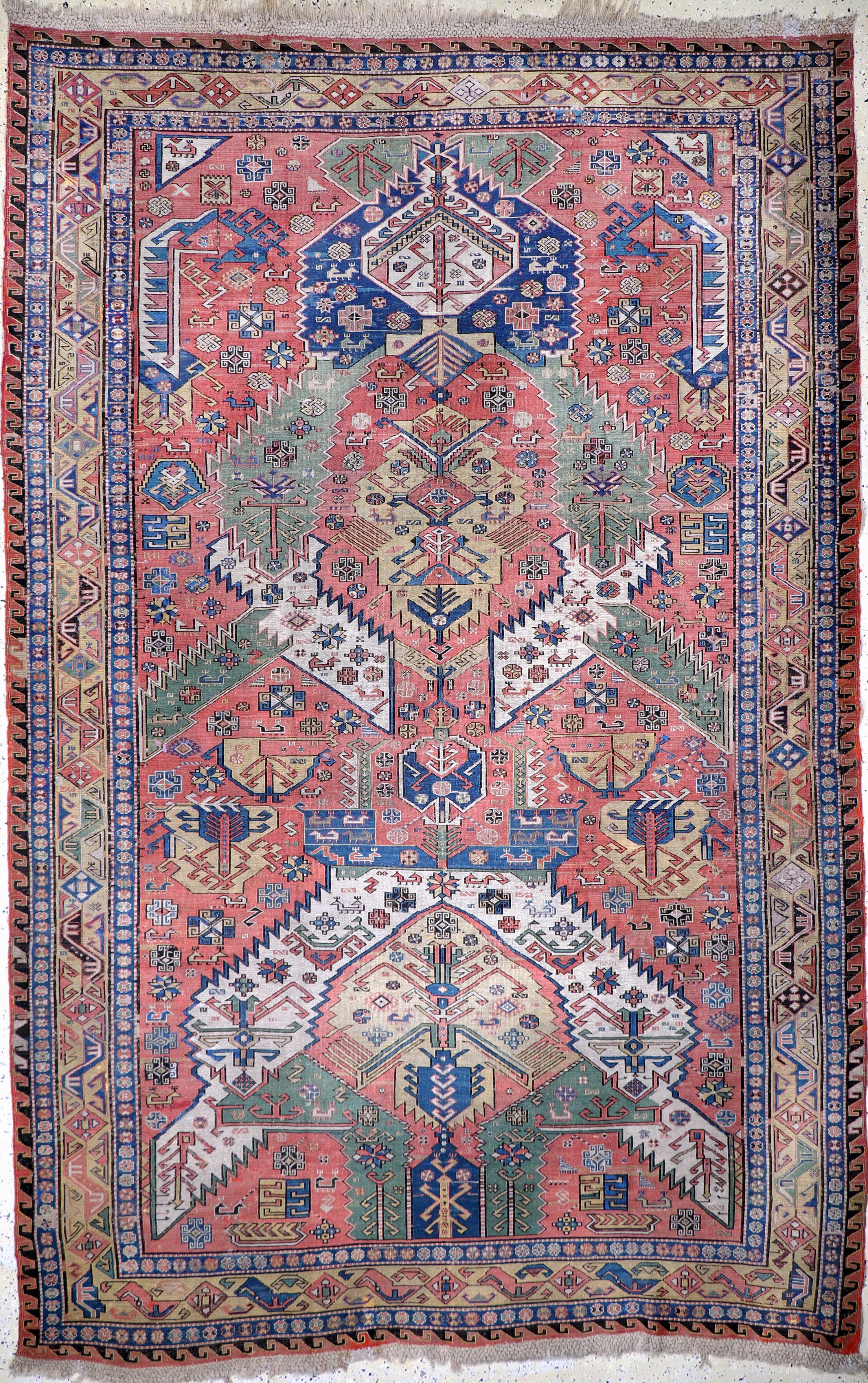 Image 27045597 - Antiker Sumakh, Kaukasus, 19.Jhd, Wolle aufWolle, ca. 315 x 203 cm, EHZ: 2, (kleine ...