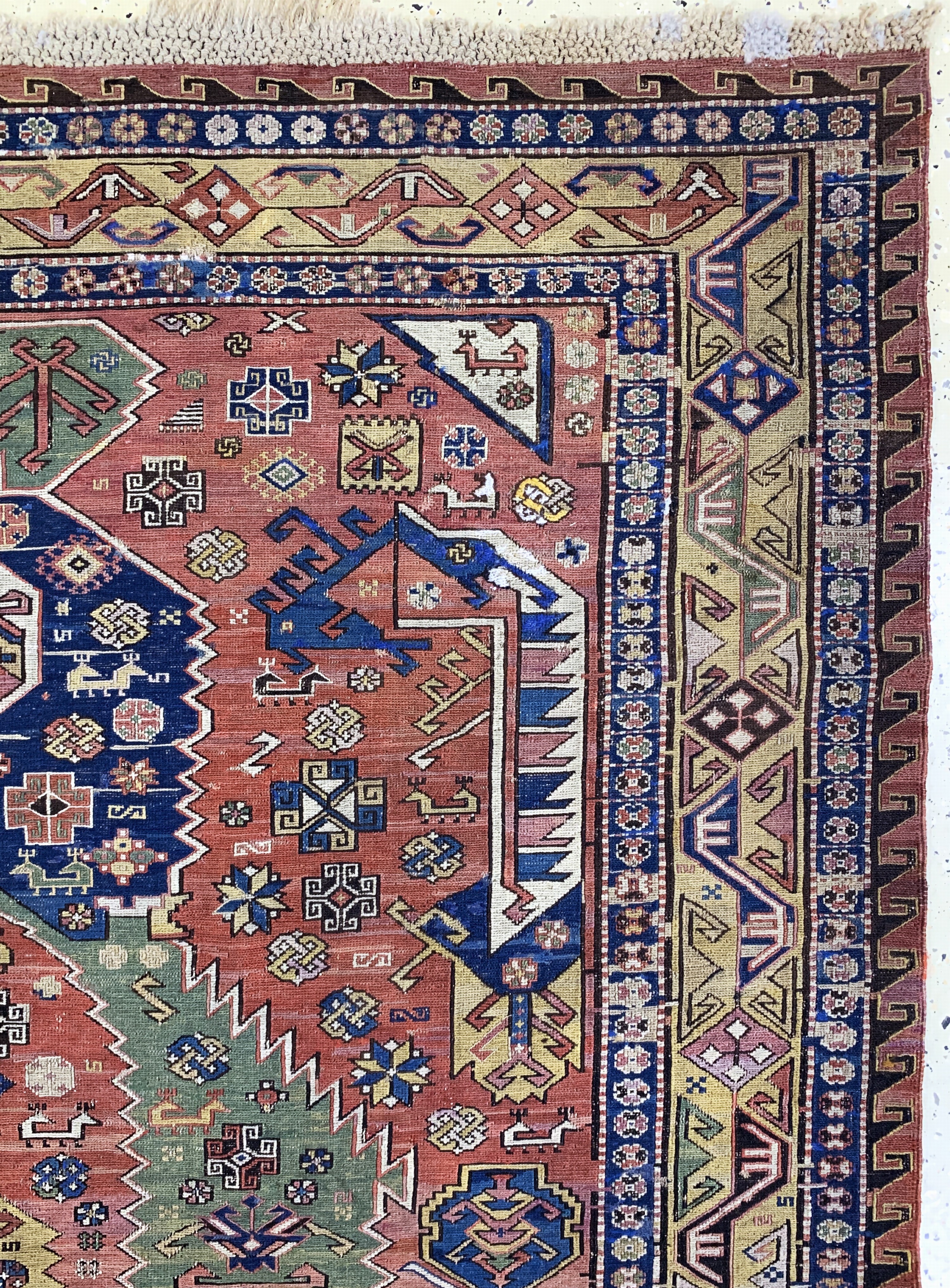 Detail h: Antiker Sumakh, Kaukasus, 19.Jhd, Wolle aufWolle, ca. 315 x 203 cm, EHZ: 2, (kleine restaurierungen)