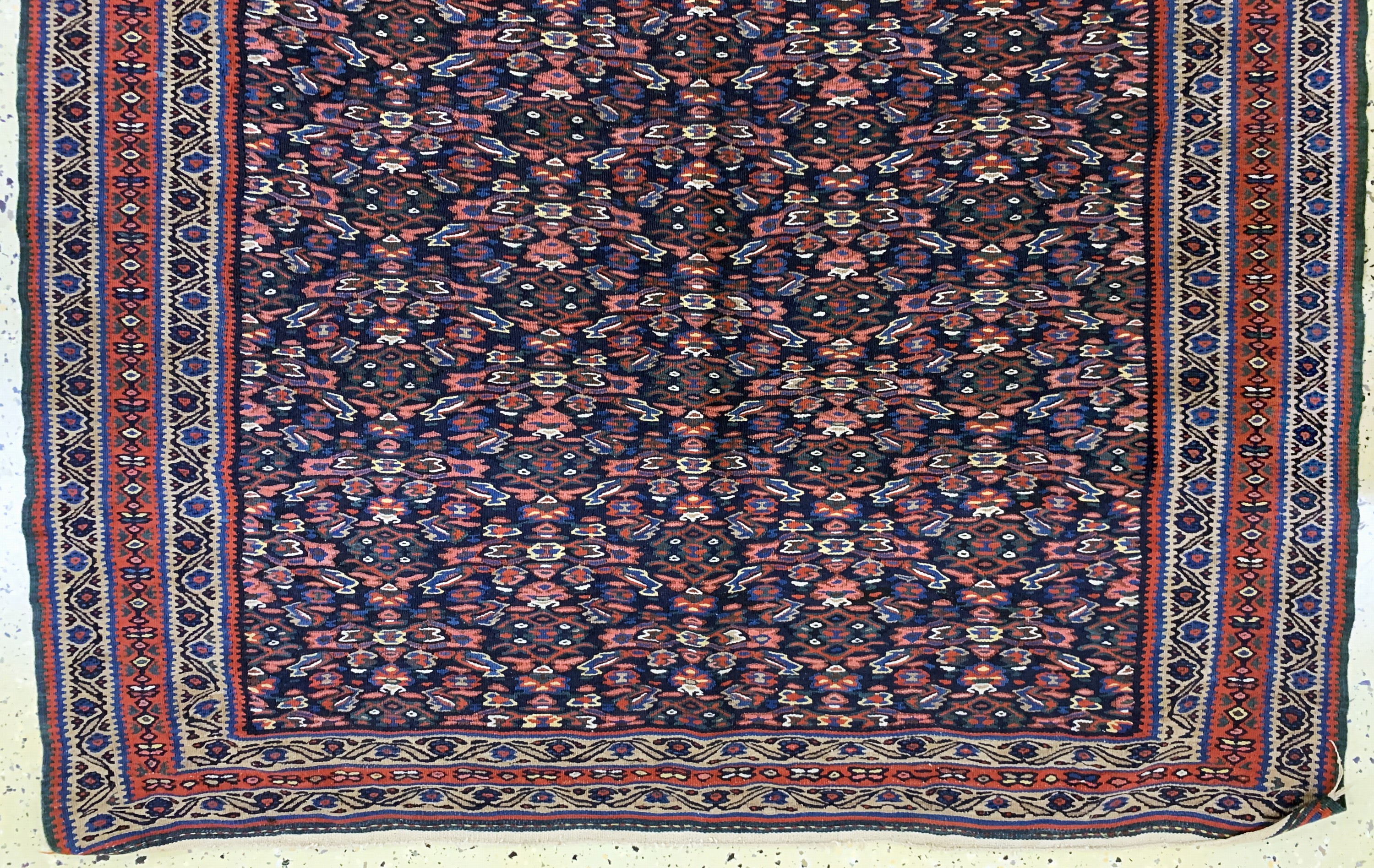 Detail c: Antike Senneh Kelim fein, Persien, 19.Jhd, Wolle auf Baumwolle, ca. 215 x 140 cm, EHZ: 2