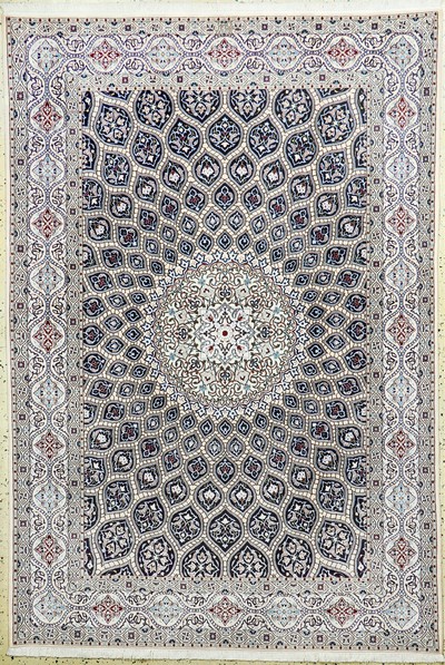 Image Nain fein Persien, signiert´Habibian´, Neu,Korkwolle mit Seide, ca. 236 x 163 cm ...