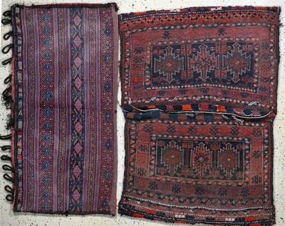 Image 2 Lots Sumakh Taschen, Persien, um 1900, Wolle auf Wolle, ca. 160 x 113 cm, EHZ: 2 ...