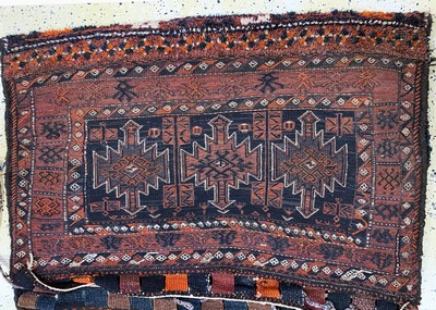 27045594a - 2 Lots Sumakh Taschen, Persien, um 1900, Wolle auf Wolle, ca. 160 x 113 cm, EHZ: 2 ...