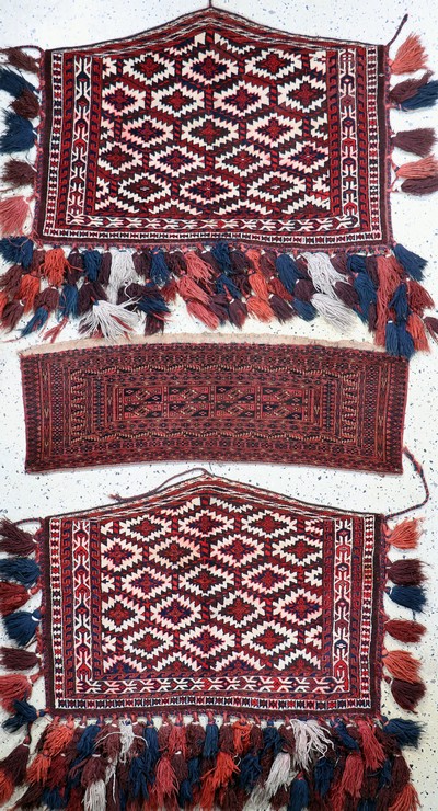 Image 3 Lots Asmalyk & Torba, Turkmenistan, um 1900, Wolle auf Wolle, ca. 103 x 70 cm, ...