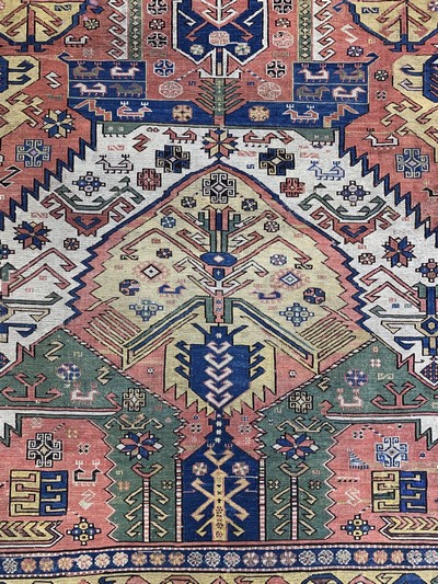 27045597c - Antiker Sumakh, Kaukasus, 19.Jhd, Wolle aufWolle, ca. 315 x 203 cm, EHZ: 2, (kleine ...