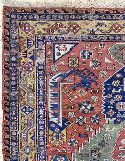 27045597f - Antiker Sumakh, Kaukasus, 19.Jhd, Wolle aufWolle, ca. 315 x 203 cm, EHZ: 2, (kleine ...