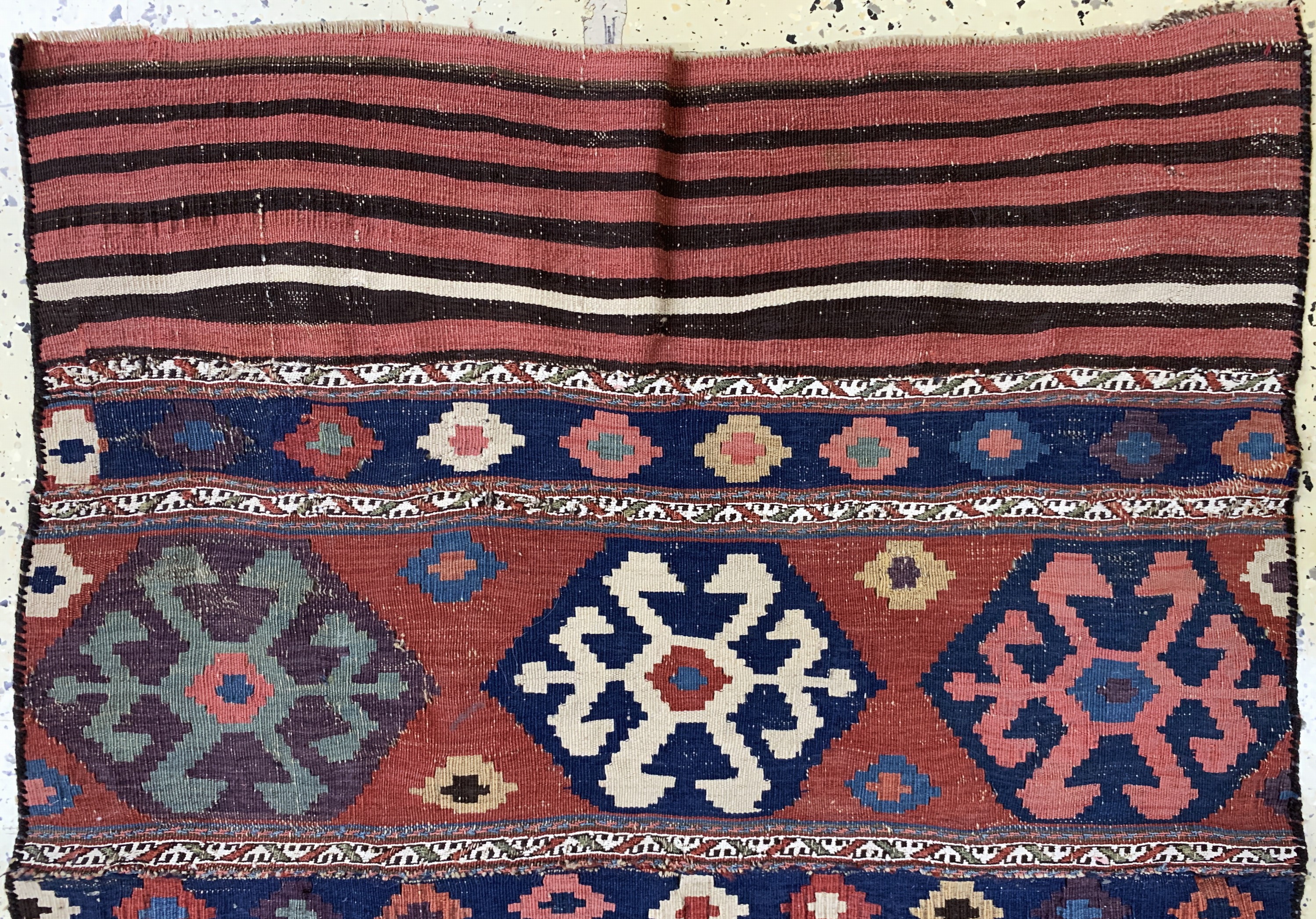 Detail a: 2 Lots Mafraschteile, Persien, 19.Jhd, Wolle auf Wolle, ca. 115 x 90 cm, EHZ: 2