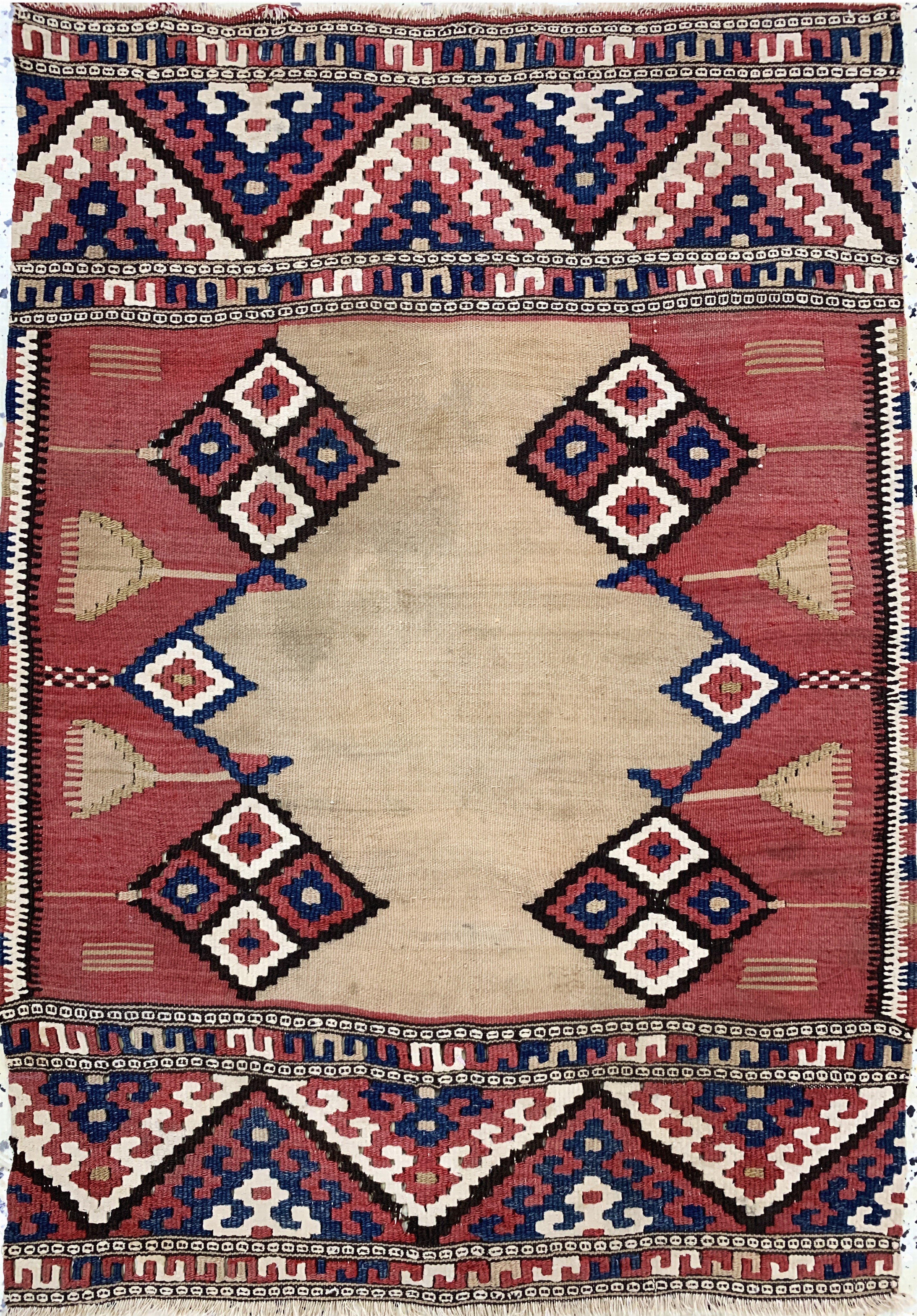 Detail e: 2 Lots Mafraschteile, Persien, 19.Jhd, Wolle auf Wolle, ca. 115 x 90 cm, EHZ: 2