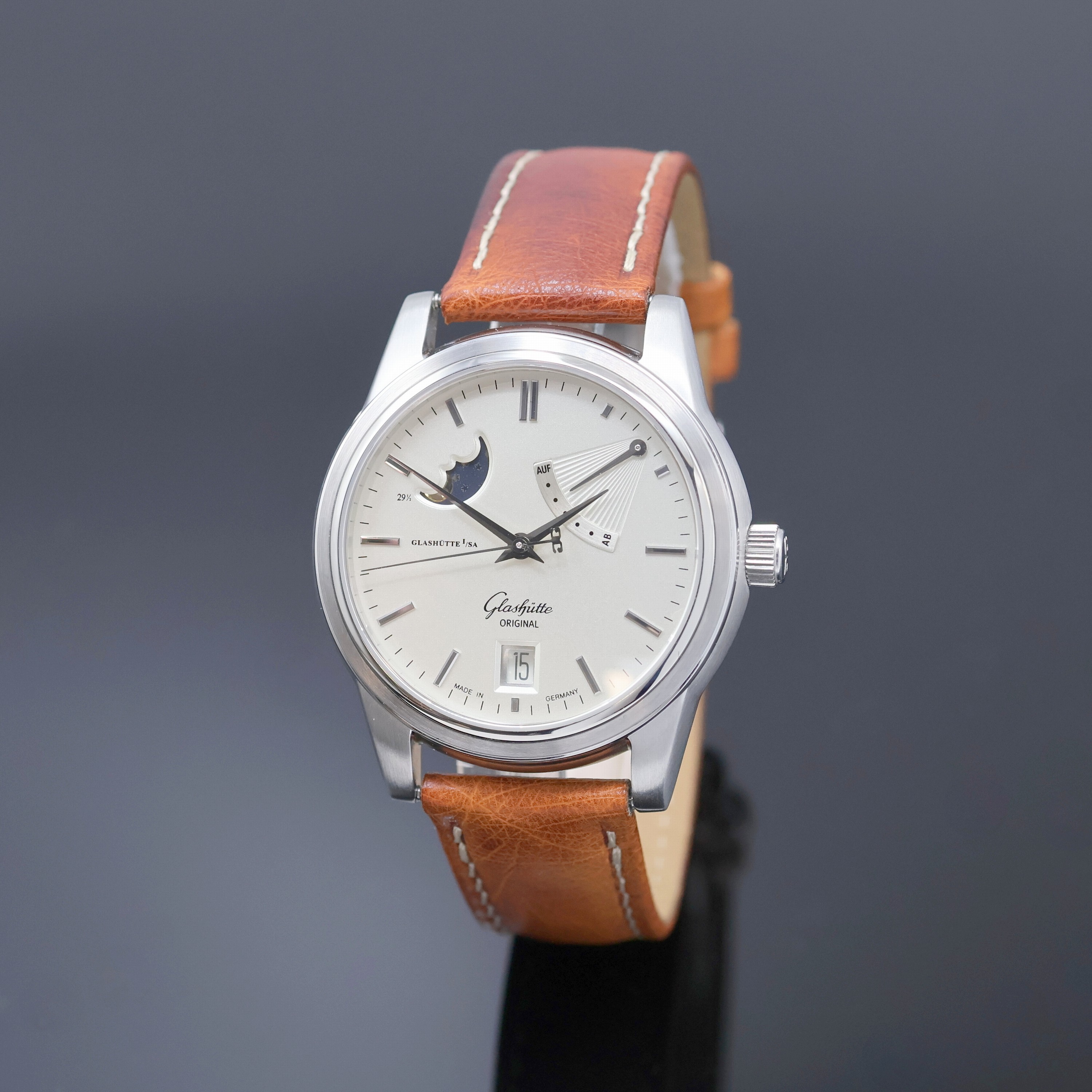 Image 27045673 - GLASHÜTTE Original Senator Herrenarmbanduhr in Stahl mit Mondphase, Automatik, beids. ...