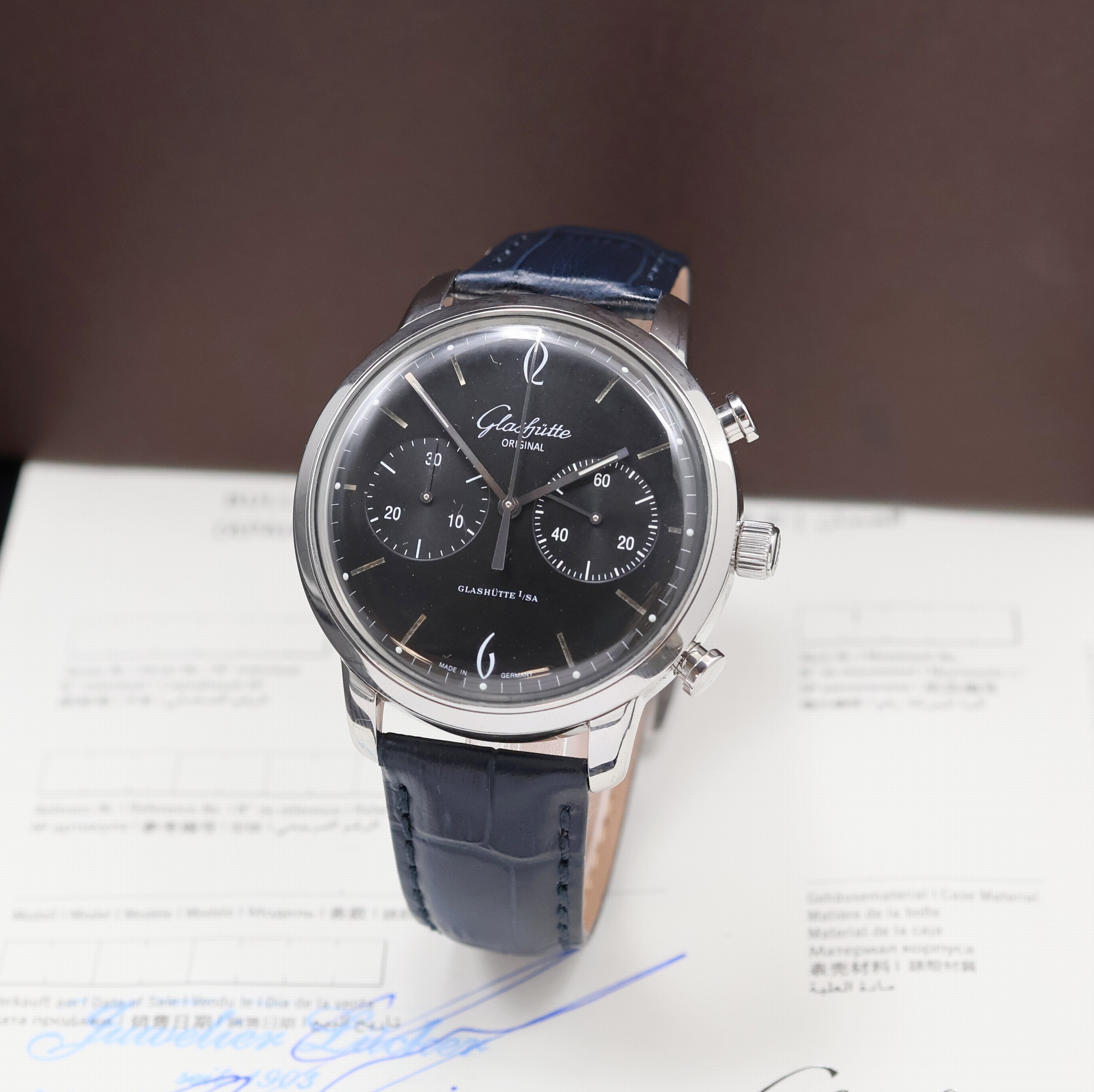 Image 27045675 - GLASHÜTTE Senator Sixties Herrenchronograph in Stahl, Automatik, beids. vergl. Geh., ...