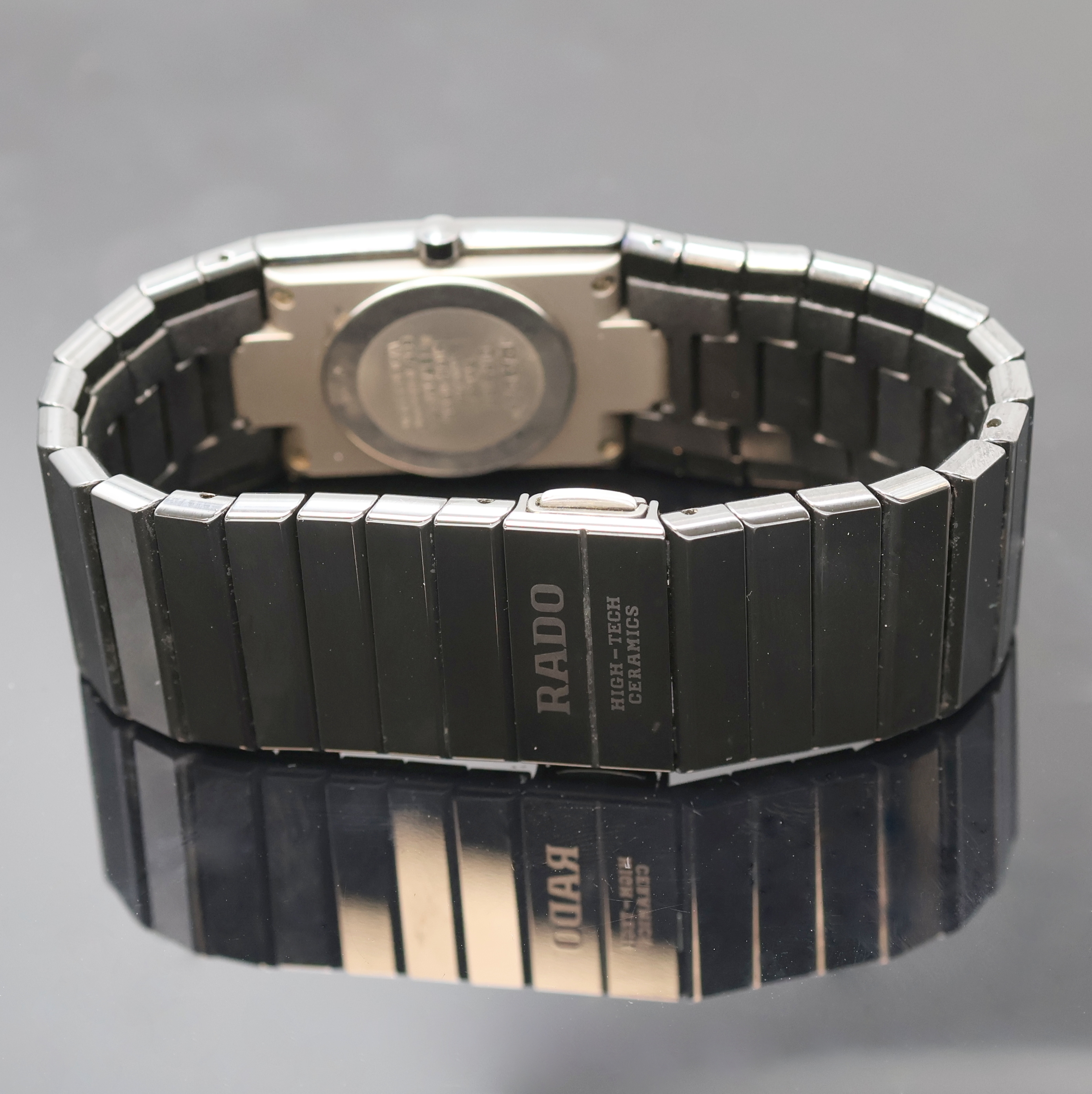 Detail c: RADO Jubilé Armbanduhr Serie Diastar Referenz 111.0348.3, Schweiz um 1995, quarz, schwarzes Keramikgeh. inkl. Gliederband m. dopp. Faltschl., ...
