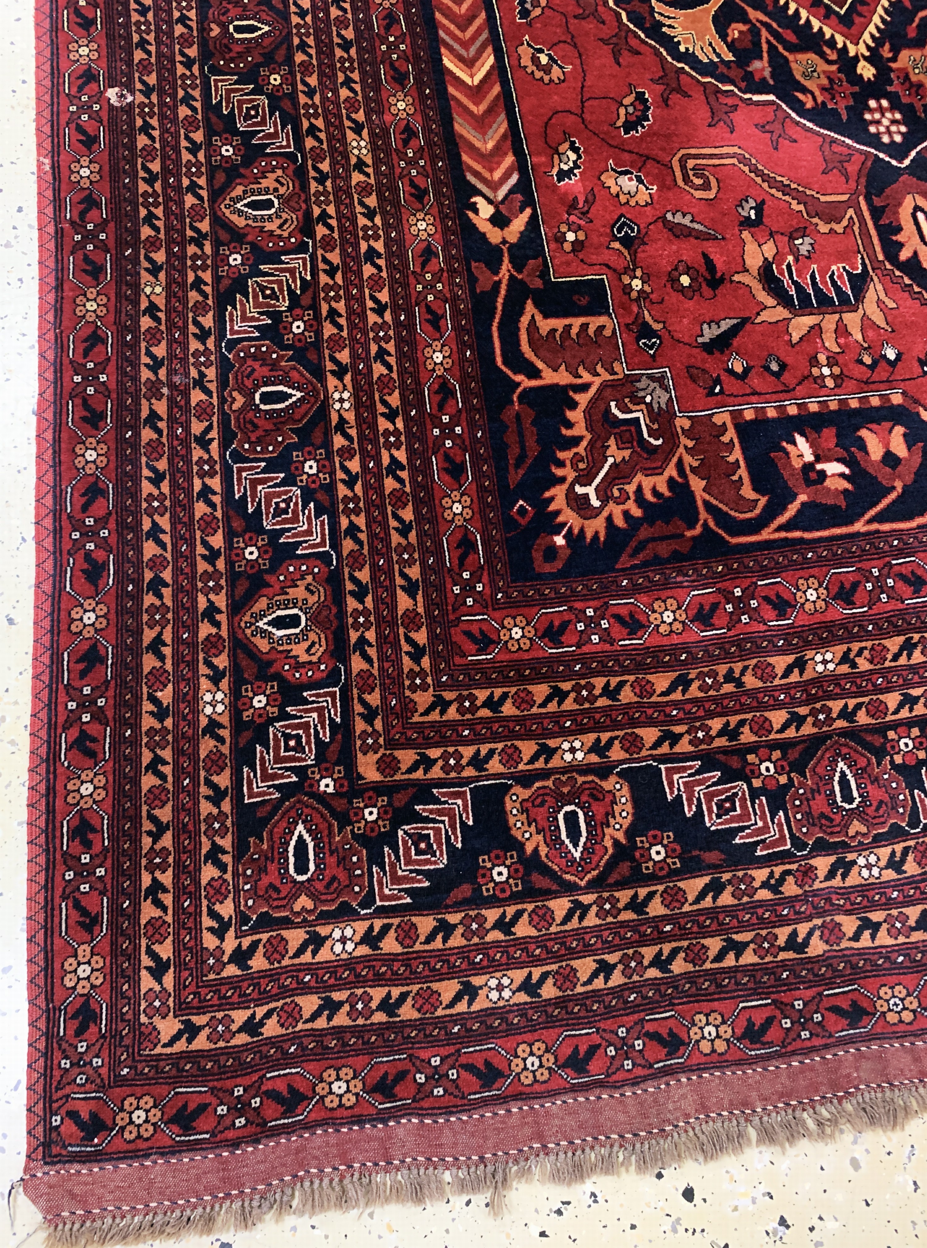 Detail b: Khalmohammadi, Afghanistan, Ende 20.Jhd, Wolle auf Wolle, ca. 290 x 200 cm, EHZ: 2