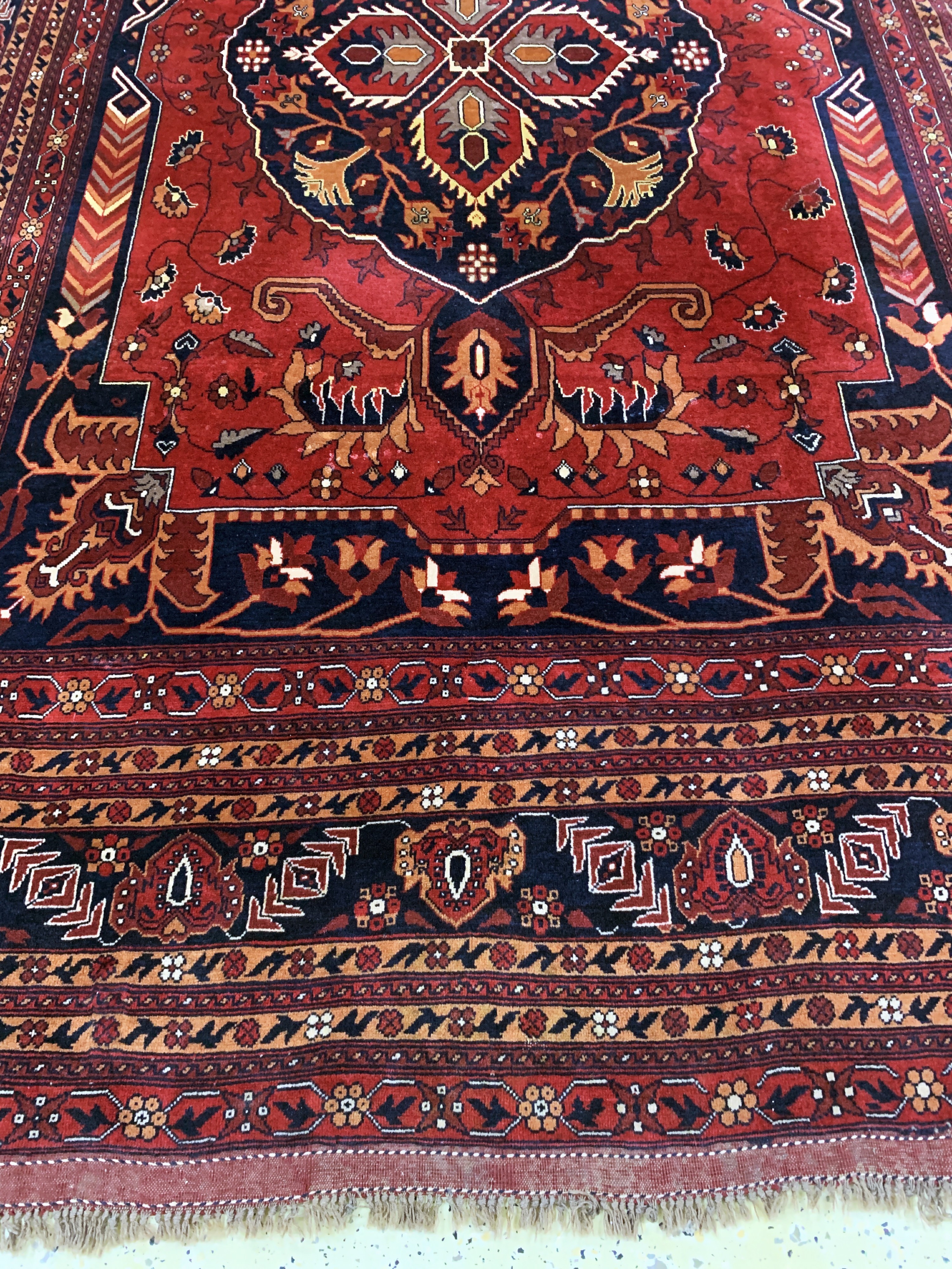Detail c: Khalmohammadi, Afghanistan, Ende 20.Jhd, Wolle auf Wolle, ca. 290 x 200 cm, EHZ: 2