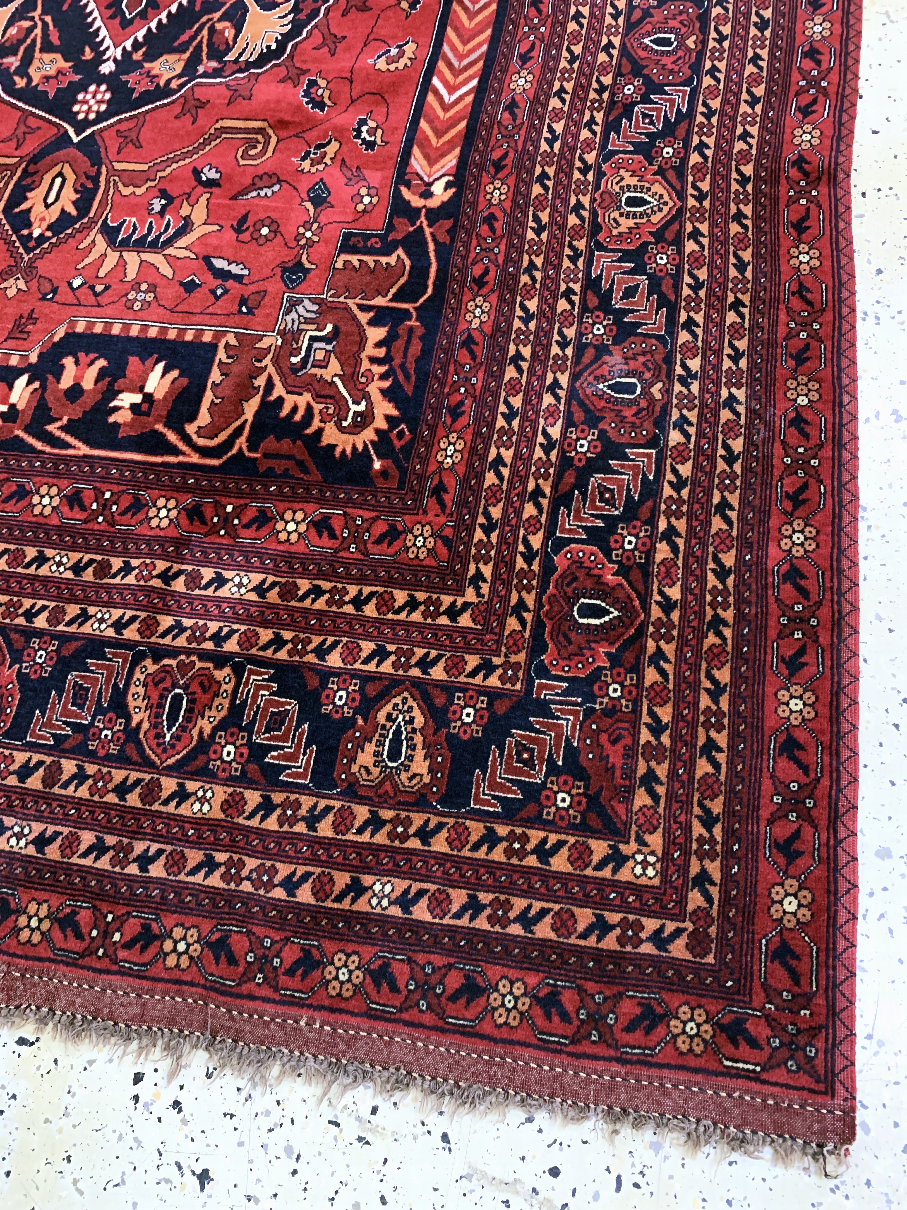 Detail d: Khalmohammadi, Afghanistan, Ende 20.Jhd, Wolle auf Wolle, ca. 290 x 200 cm, EHZ: 2