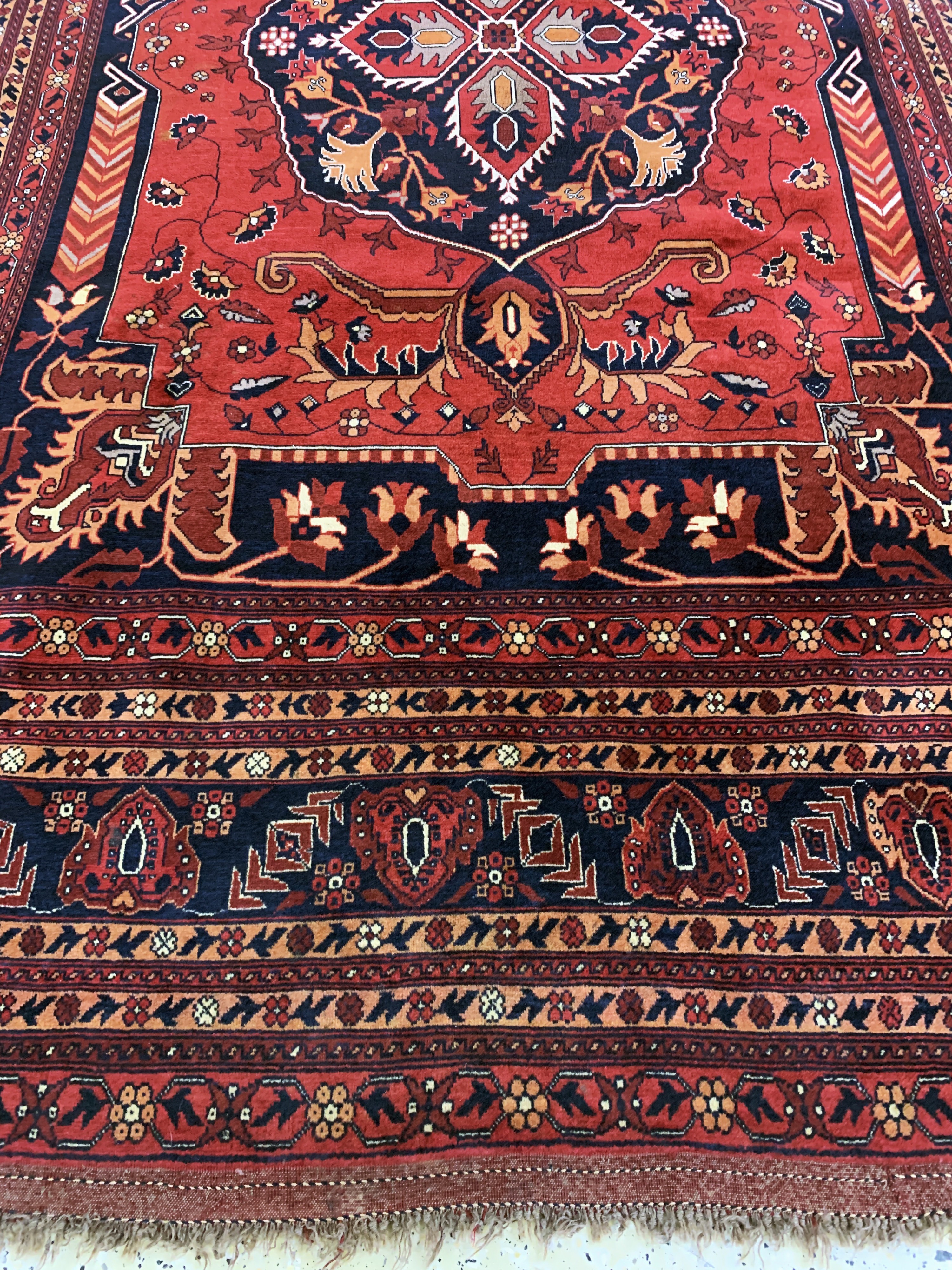 Detail f: Khalmohammadi, Afghanistan, Ende 20.Jhd, Wolle auf Wolle, ca. 290 x 200 cm, EHZ: 2