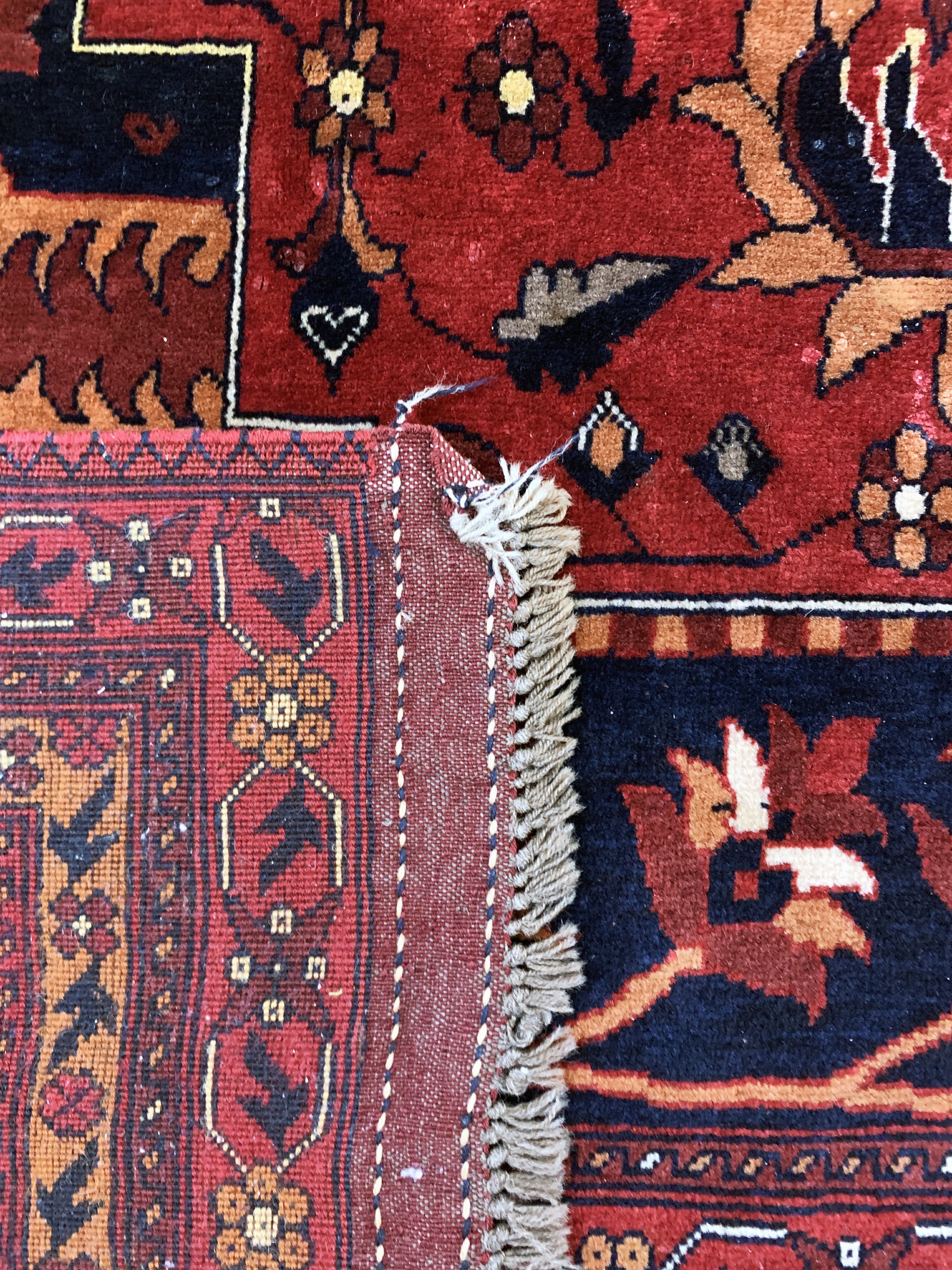 Detail g: Khalmohammadi, Afghanistan, Ende 20.Jhd, Wolle auf Wolle, ca. 290 x 200 cm, EHZ: 2