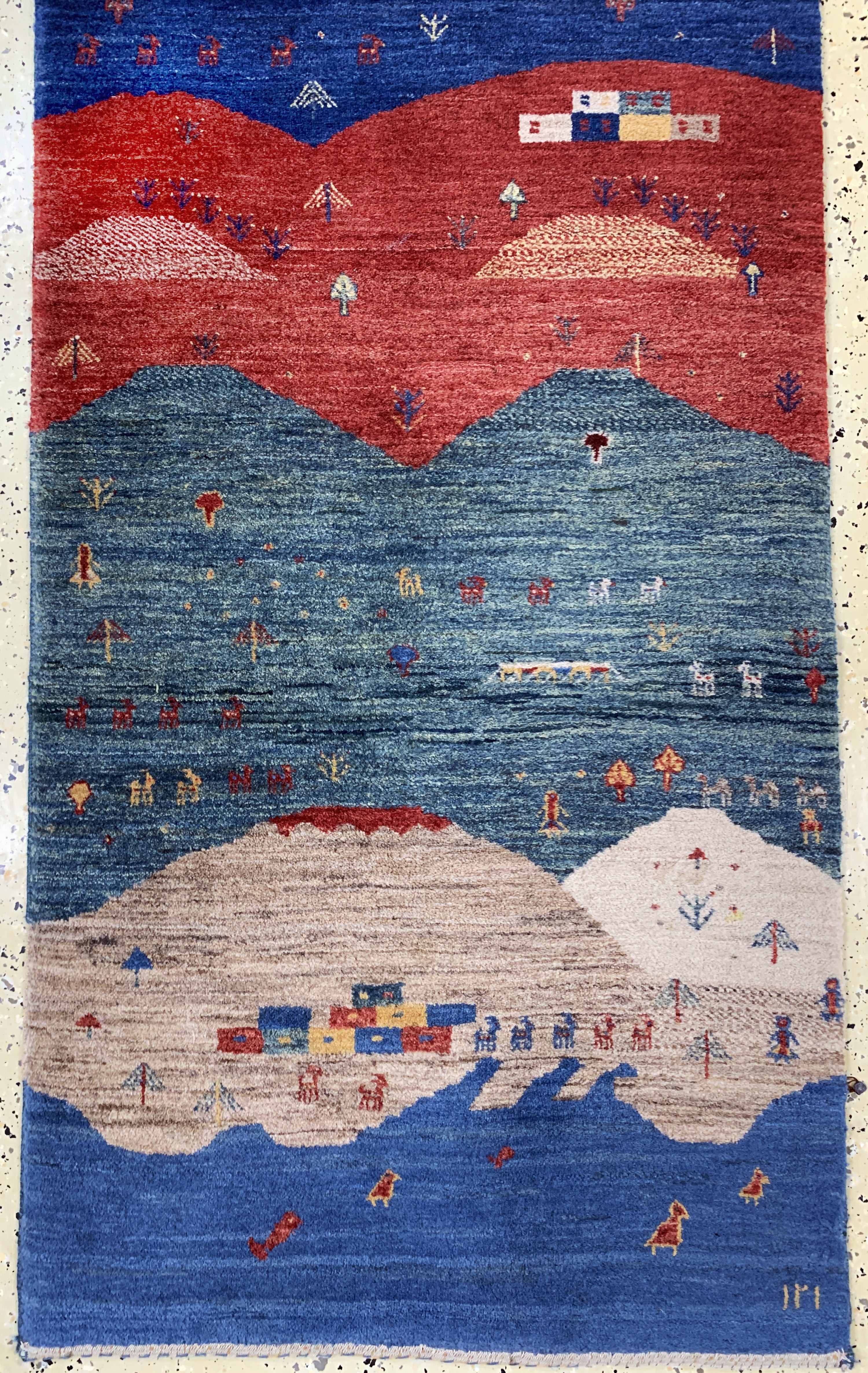 Detail c: Gabbeh fein Loribaft, Persien, Ende 20.Jhd,Wolle auf Wolle, ca. 295 x 80 cm, EHZ: 2