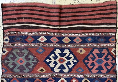 27045600a - 2 Lots Mafraschteile, Persien, 19.Jhd, Wolle auf Wolle, ca. 115 x 90 cm, EHZ: 2 ...