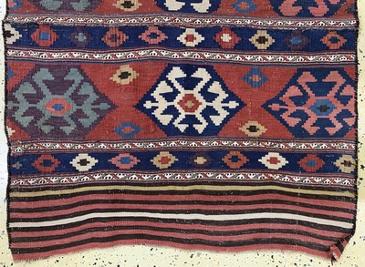 27045600b - 2 Lots Mafraschteile, Persien, 19.Jhd, Wolle auf Wolle, ca. 115 x 90 cm, EHZ: 2 ...