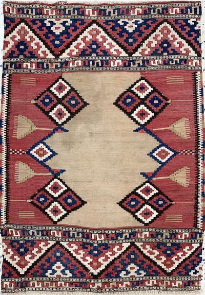 27045600e - 2 Lots Mafraschteile, Persien, 19.Jhd, Wolle auf Wolle, ca. 115 x 90 cm, EHZ: 2 ...