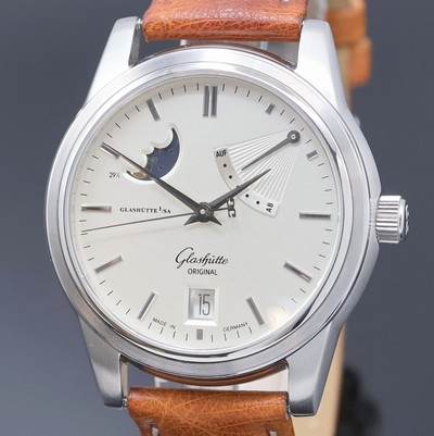 27045673a - GLASHÜTTE Original Senator Herrenarmbanduhr in Stahl mit Mondphase, Automatik, beids. ...