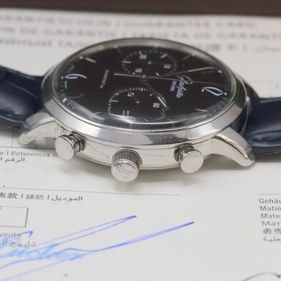 27045675d - GLASHÜTTE Senator Sixties Herrenchronograph in Stahl, Automatik, beids. vergl. Geh., ...