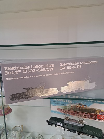 27045694d - Märklin, Spur H0, Zugset 3300 2x ´Krokodil´, 125 Jahre Märklin, Bj. um 1984, E-Lok Be ...