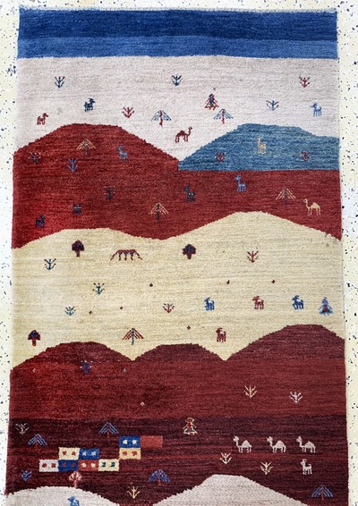 27045696a - Gabbeh fein Loribaft, Persien, Ende 20.Jhd,Wolle auf Wolle, ca. 295 x 80 cm, EHZ: 2 ...